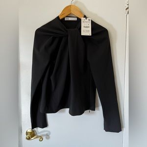 NWT Zara twisted neck top with cutouts